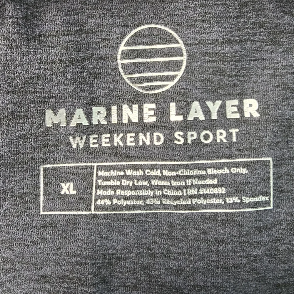 Marine Layer Charcoal Black Quarter-Zip Pullover Size XL‎